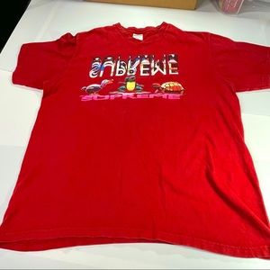 Supreme Red Mens Medium Frog Turtle Duck T-Shirt
